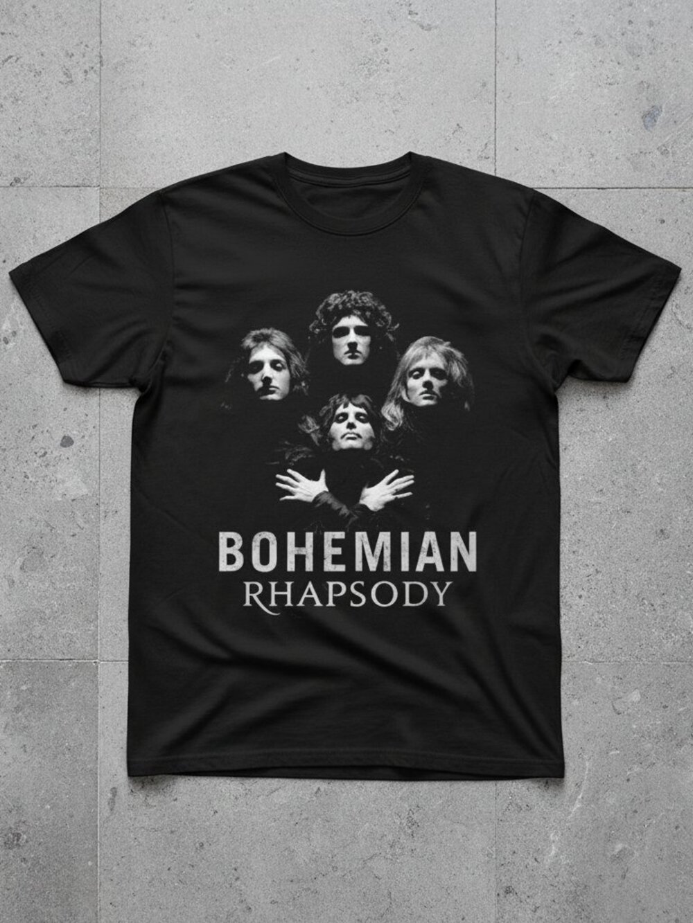 Queen Bohemian Rhapsody Graphic T-Shirt | Vintage Rock Band Tee | Unisex Black